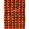 vintage tulu accent rug vibrant yellow red triangles with stripes high pile