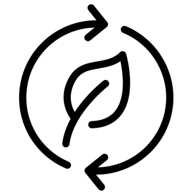 green leaf in upcycle icon