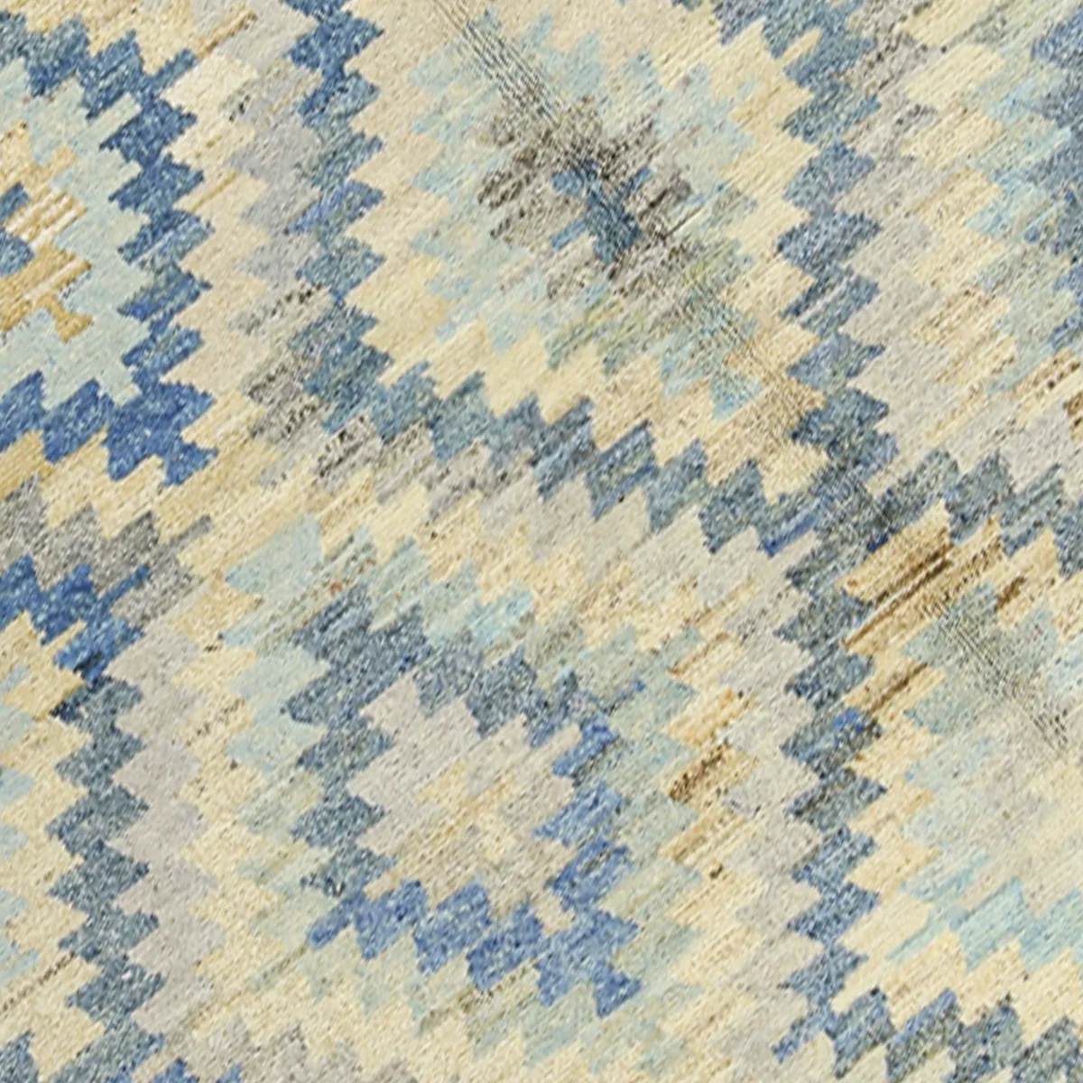 Handwoven Wool Rug with Blue Diamond Pattern | 6.6x9.6 ft | 203x293 cm | HL058914 5 Handwoven Wool Rug with Blue Diamond Pattern | 6.6x9.6 ft | 203x293 cm | HL058914 - Image 3
