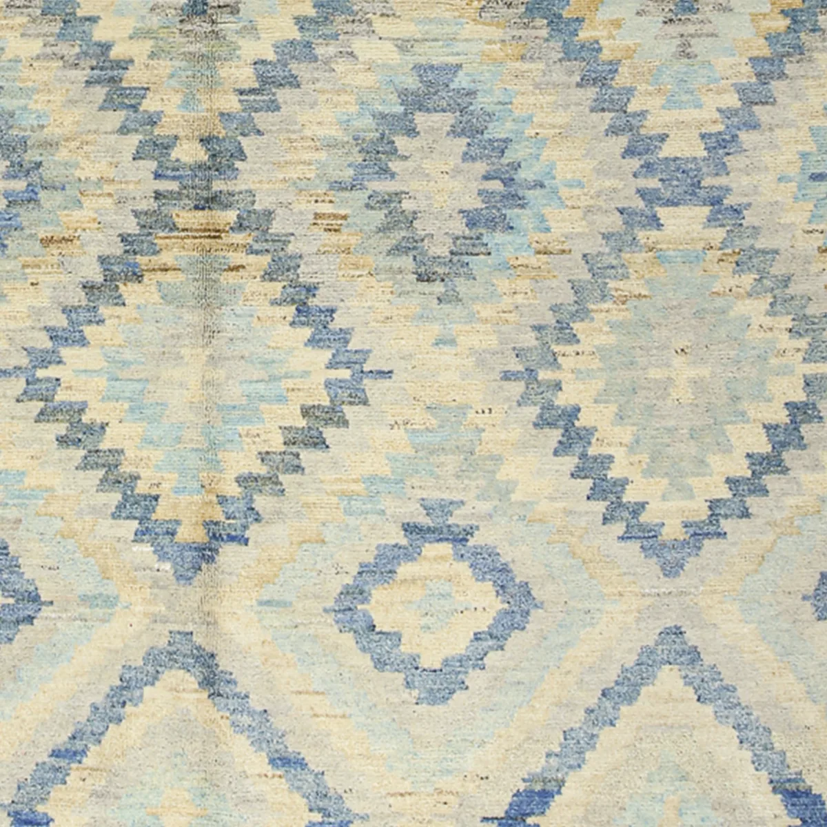 Handwoven Wool Rug with Blue Diamond Pattern | 6.6x9.6 ft | 203x293 cm | HL058914 6 Handwoven Wool Rug with Blue Diamond Pattern | 6.6x9.6 ft | 203x293 cm | HL058914 - Image 4