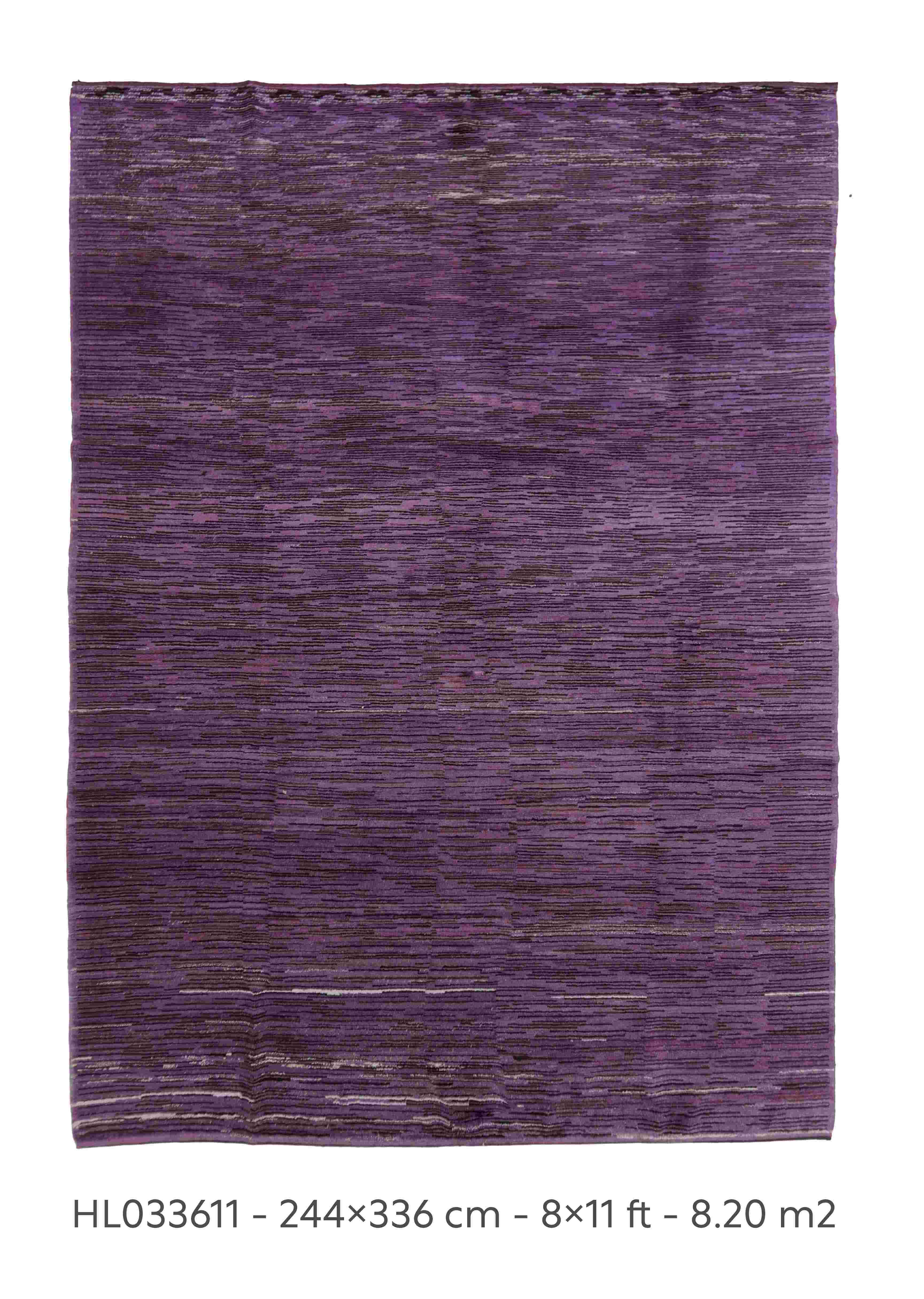 Purple Handwoven Wool Rug - Modern Design Carpet | 244x336 cm - 8x11 ft | HL033611 3 purple handwoven wool rug