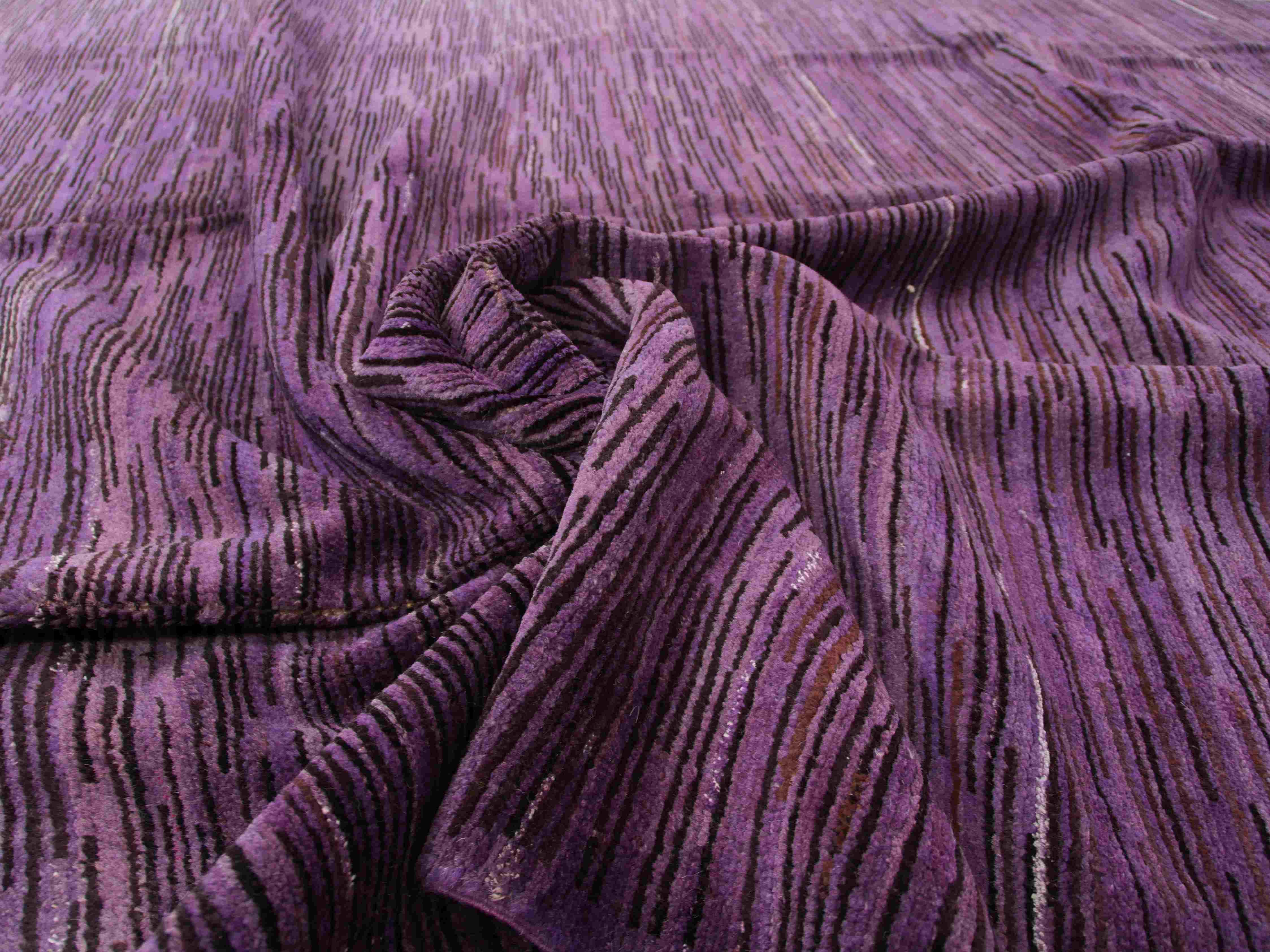 Purple Handwoven Wool Rug - Modern Design Carpet | 244x336 cm - 8x11 ft | HL033611 4 modern handwoven rug purple