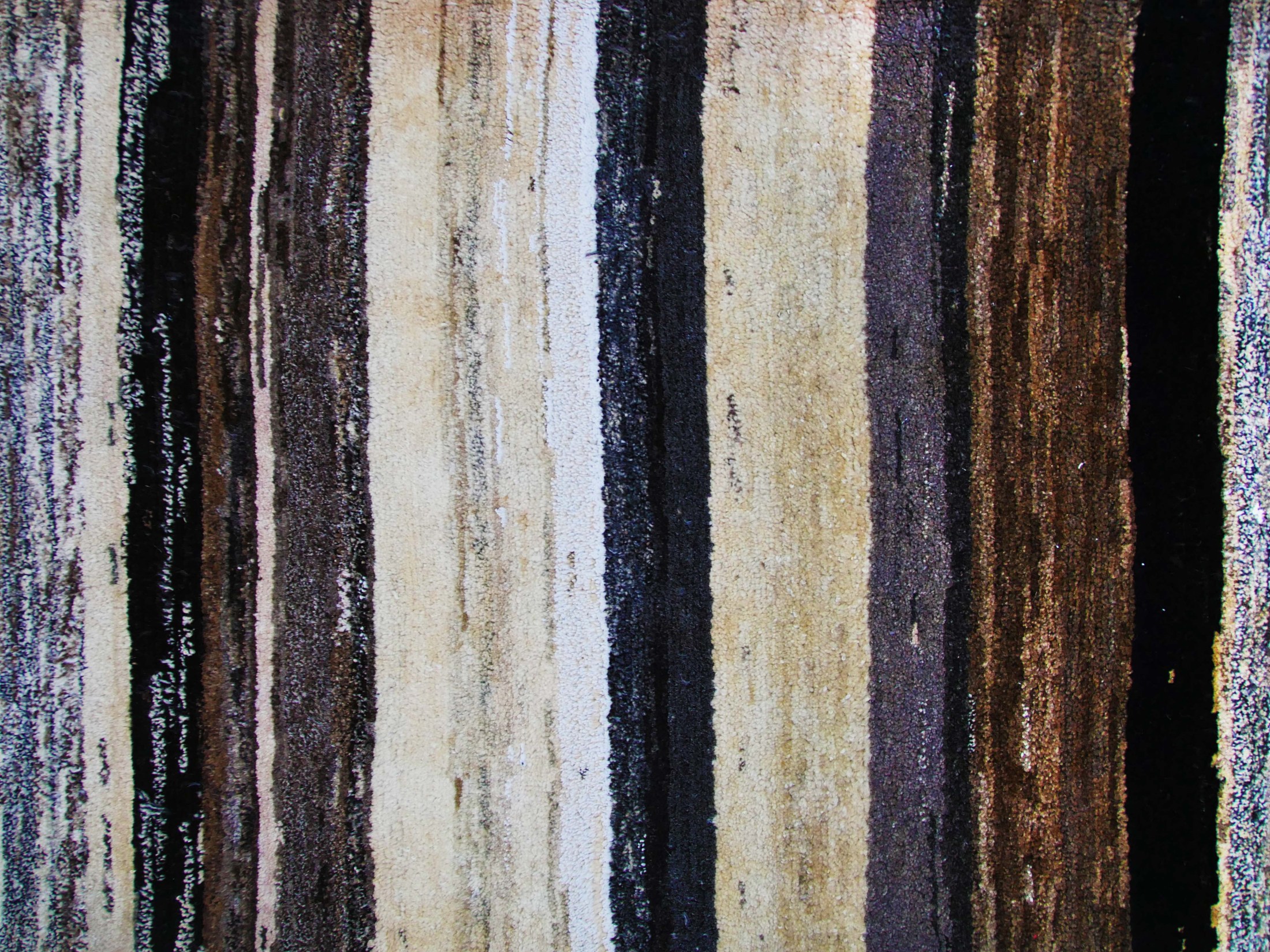 brown striped wool rug