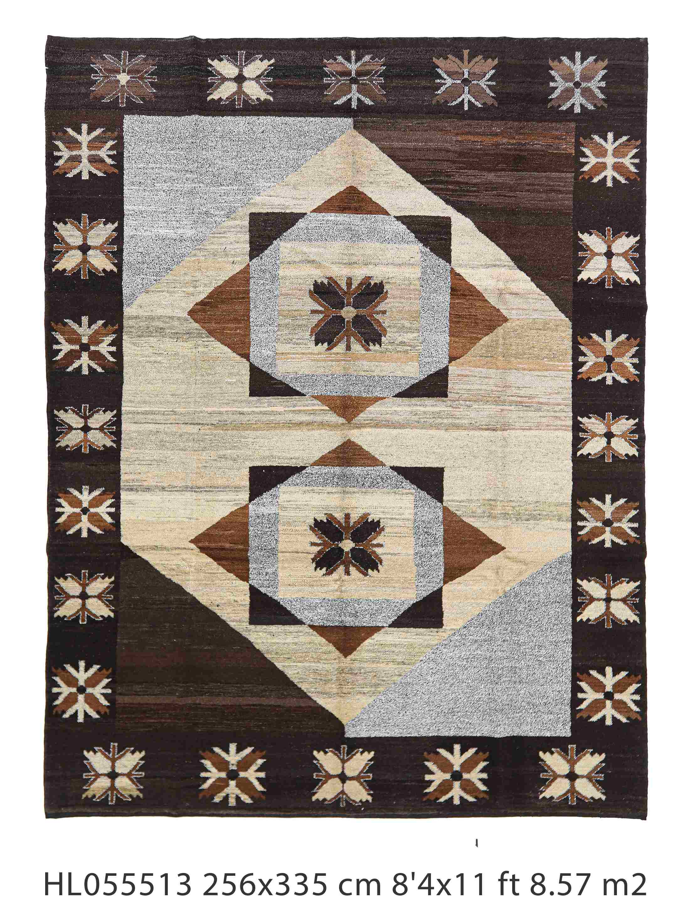 handmade Turkish rug upcycled wool