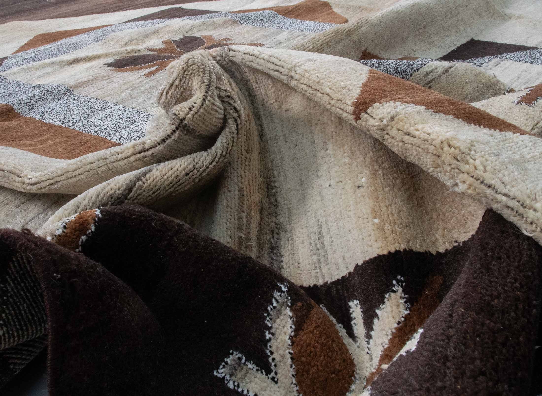 handmade Turkish rug upcycled wool