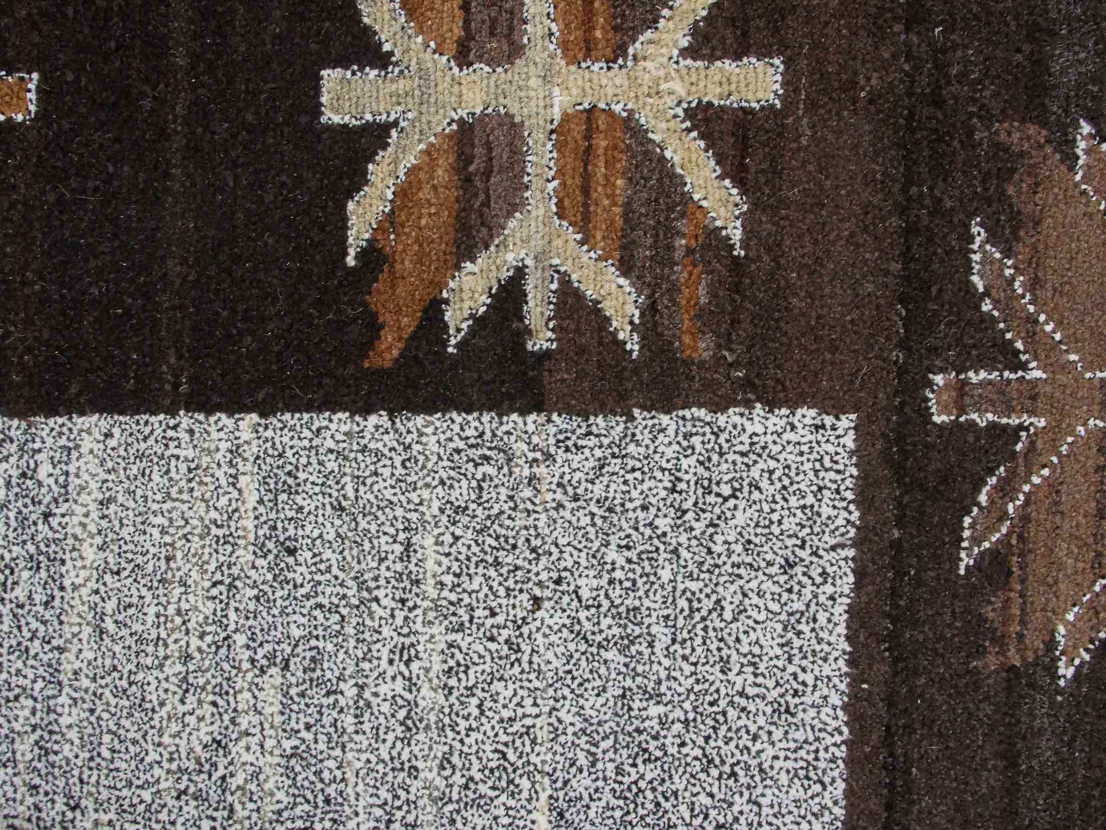 Handmade Turkish rug upcycled wool - Knotisse Design - Brown Geometric | 255x335 cm - 8x11 ft | HL055513 7 handmade Turkish rug upcycled wool