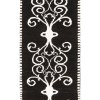 dark brown runner rug goat hair wool