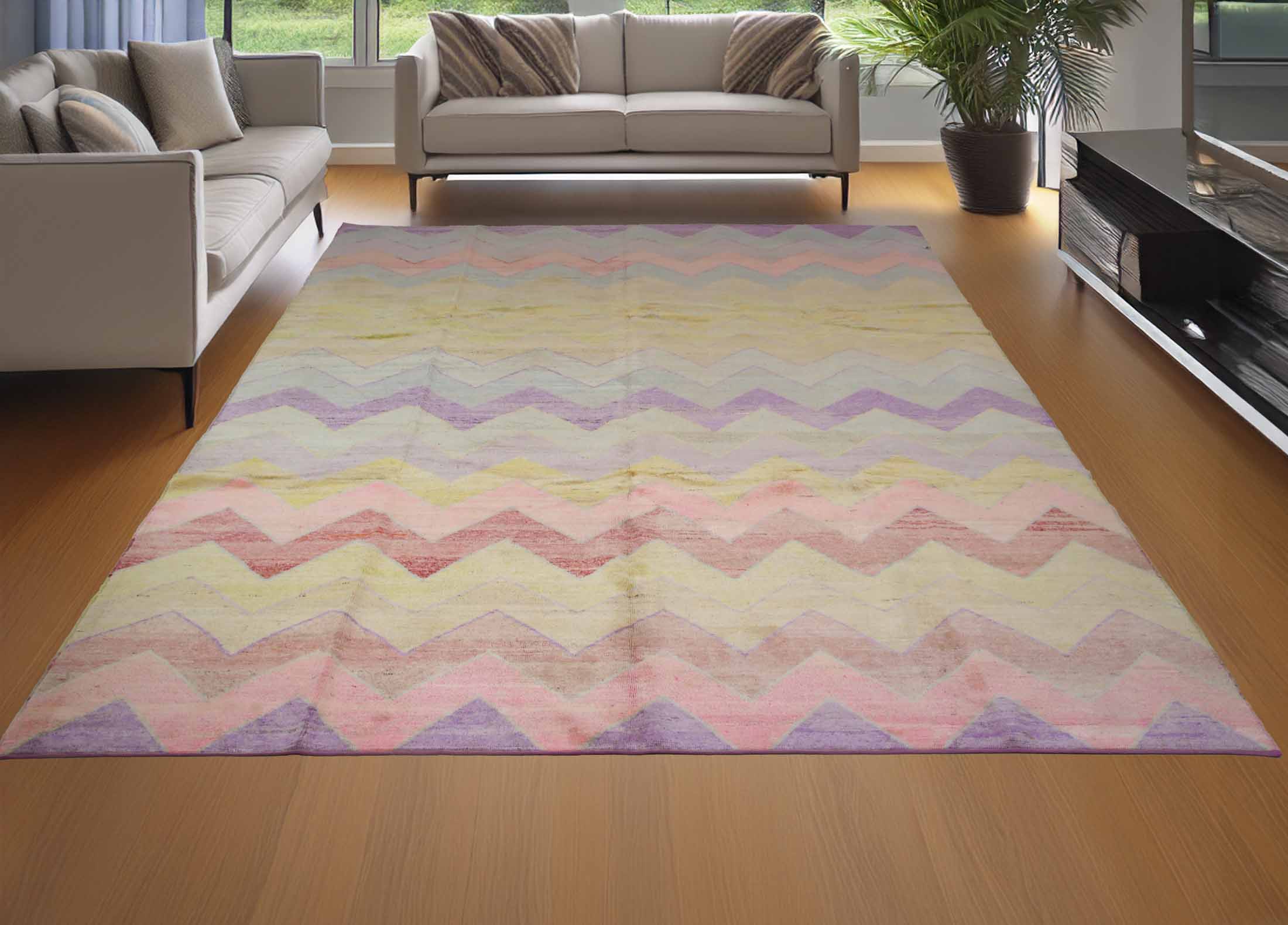 Large Modern Area Rugs - Chevron Pattern - Pastel Colors | 10x13.6 ft | 305x417 cm | HL048213 5 Large Area Modern Rug - Chevron Pattern - Pastel Colors
