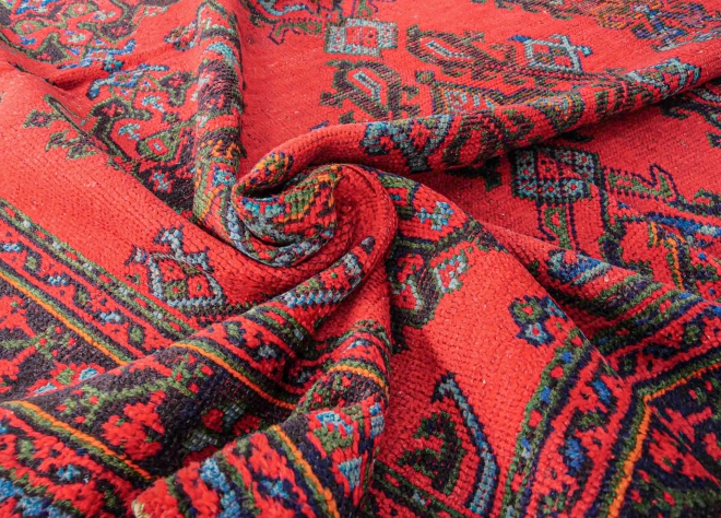 vibrant red vintage carpet