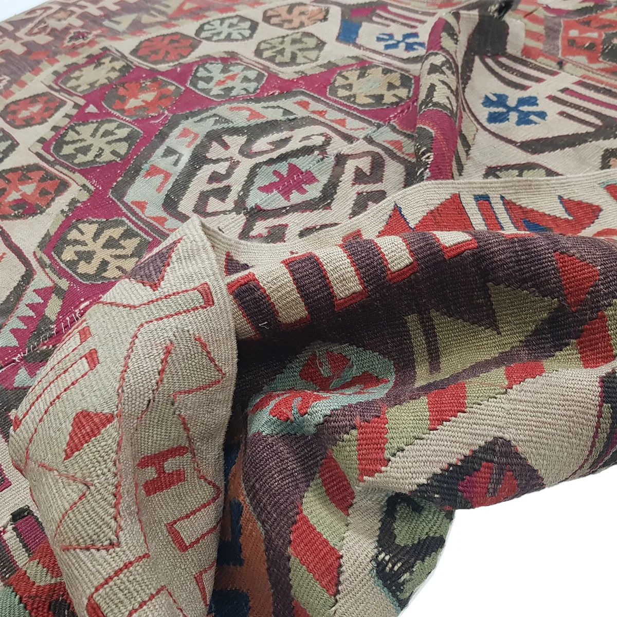 Antique Turkish Handmade Kilim Runner Rug - Flatweave - Multi Color- 150x378 cm - 4.92x12.40 ft - TR020923 8 Antique Turkish Handmade Kilim Runner Rug - Flatweave - Multi Color- 150x378 cm - 4.92x12.40 ft - TR020923 - Image 6