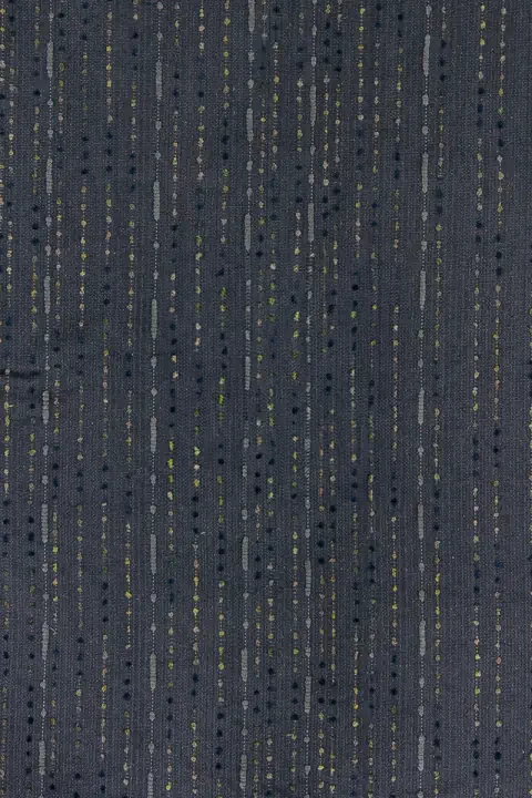 slate gray cotton upholster with pom pom accents