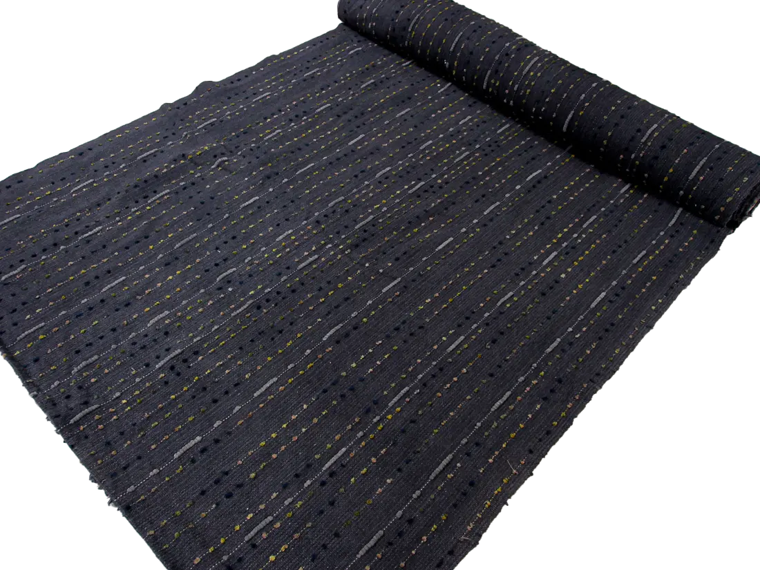 Slate Gray Pom Pom Upholstery in Natural Cotton Fabric 9 gray slate cotton fabric upholstery