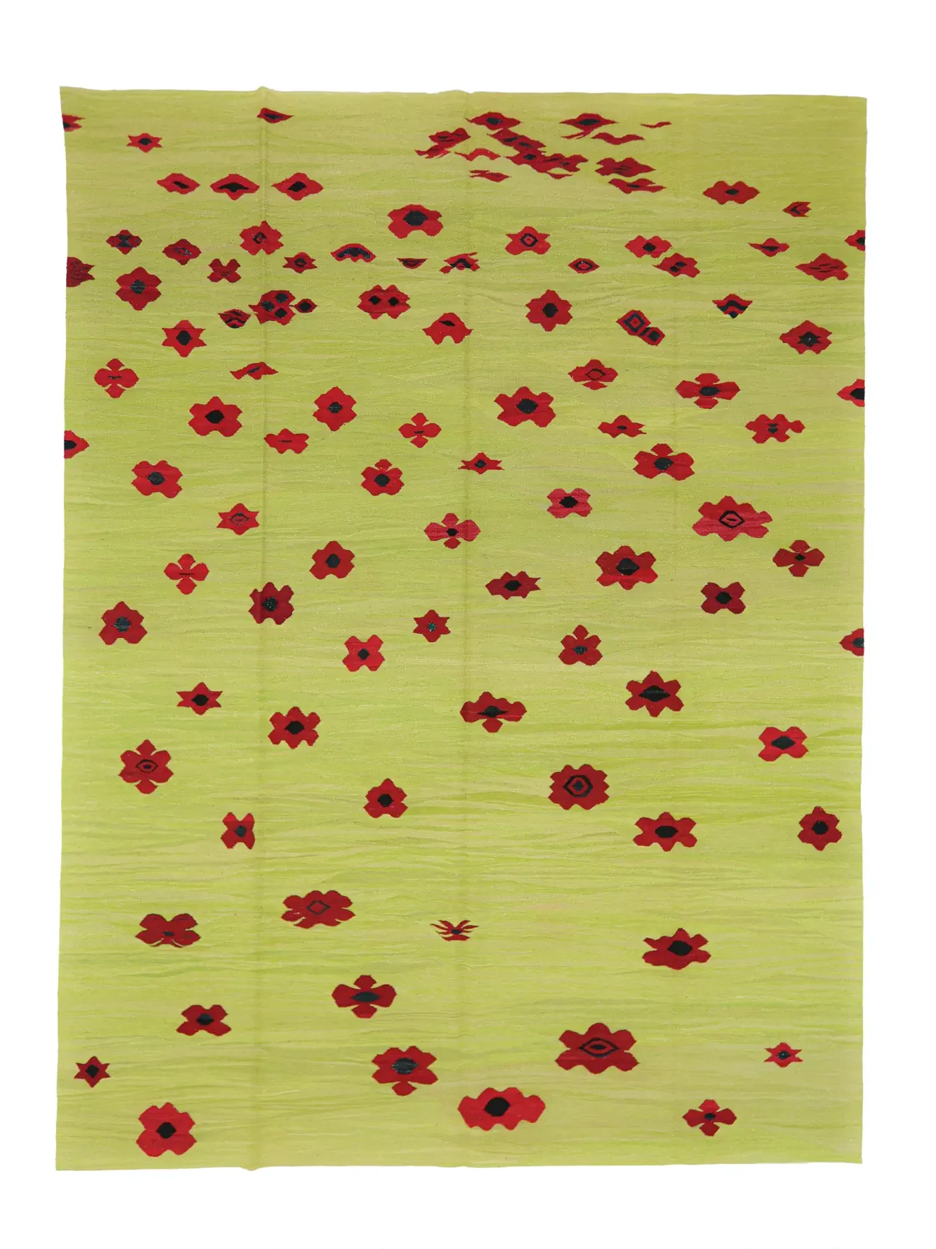 modern design handmade red green yellow anatolian turkish kilim rug