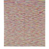 modern design abstract kilim rug with multiple thin red pink yellow purple gray blue short lines and stripes
