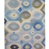 blue green gray abstract rounded patterns handwoven kilim rug