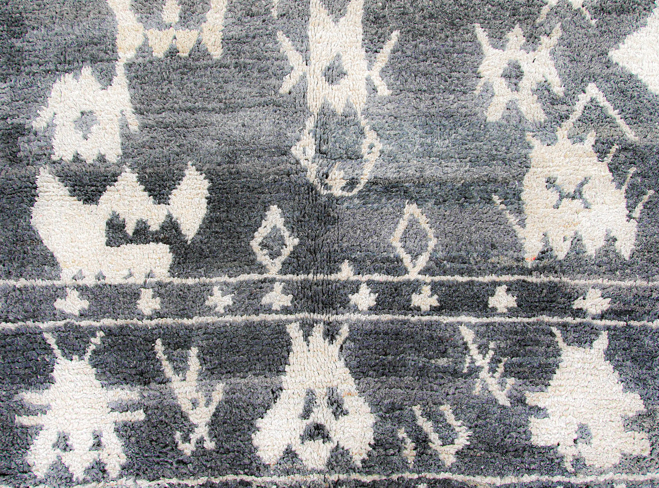 Handmade Large Brown Oushak Rug Old Yarn Hemp Pompoms | 8x10 ft - 250x300 cm - PP121022 5 brown beige color tribal pattern large rug