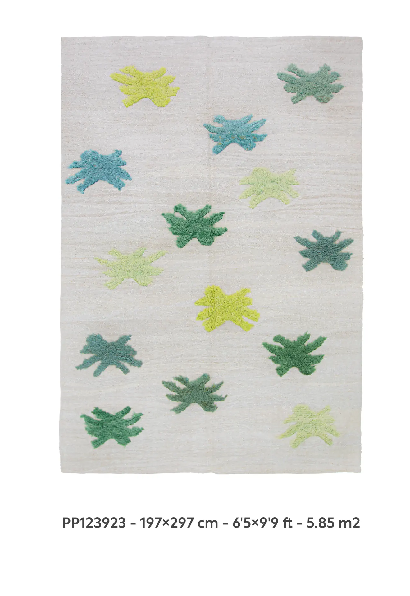 white green pompom rug