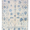 off white blue tribal pattern colorfull handmade large rug