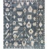 Handmade Large Blue Hemp Rug Pompom | 10x14 ft - 250x300 cm | PP126023 2 off white blue tribal pattern colorfull handmade large rug