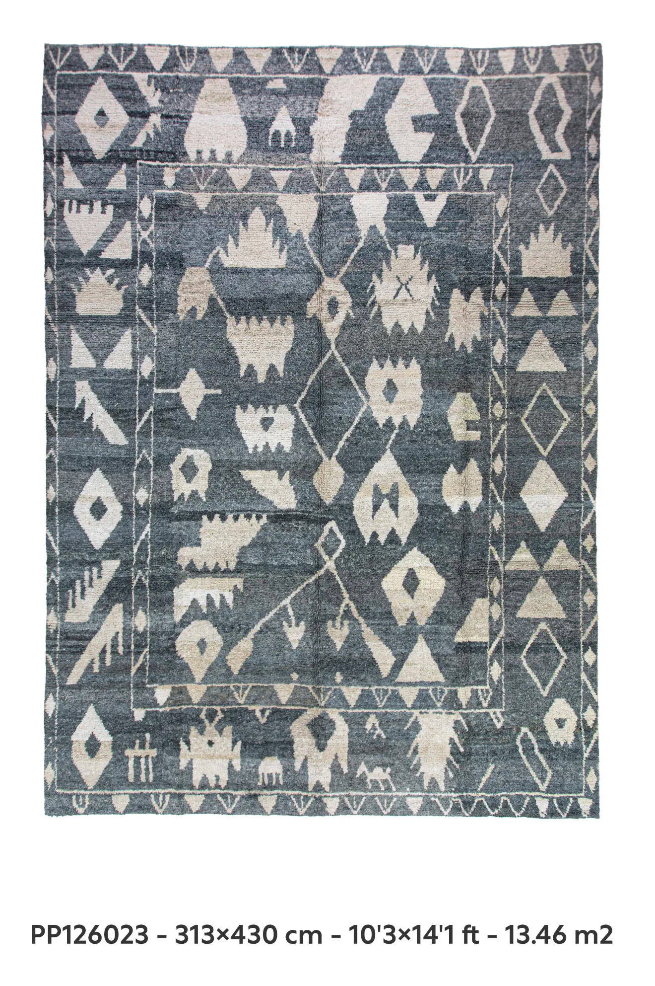 off white blue tribal pattern colorfull handmade large rug