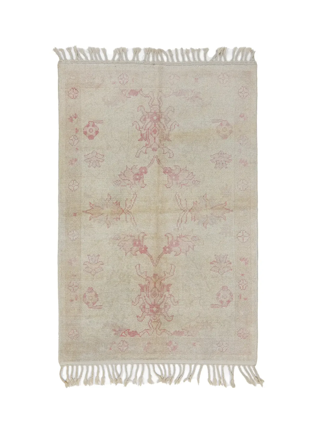 floral design pink ivory off white accent rug