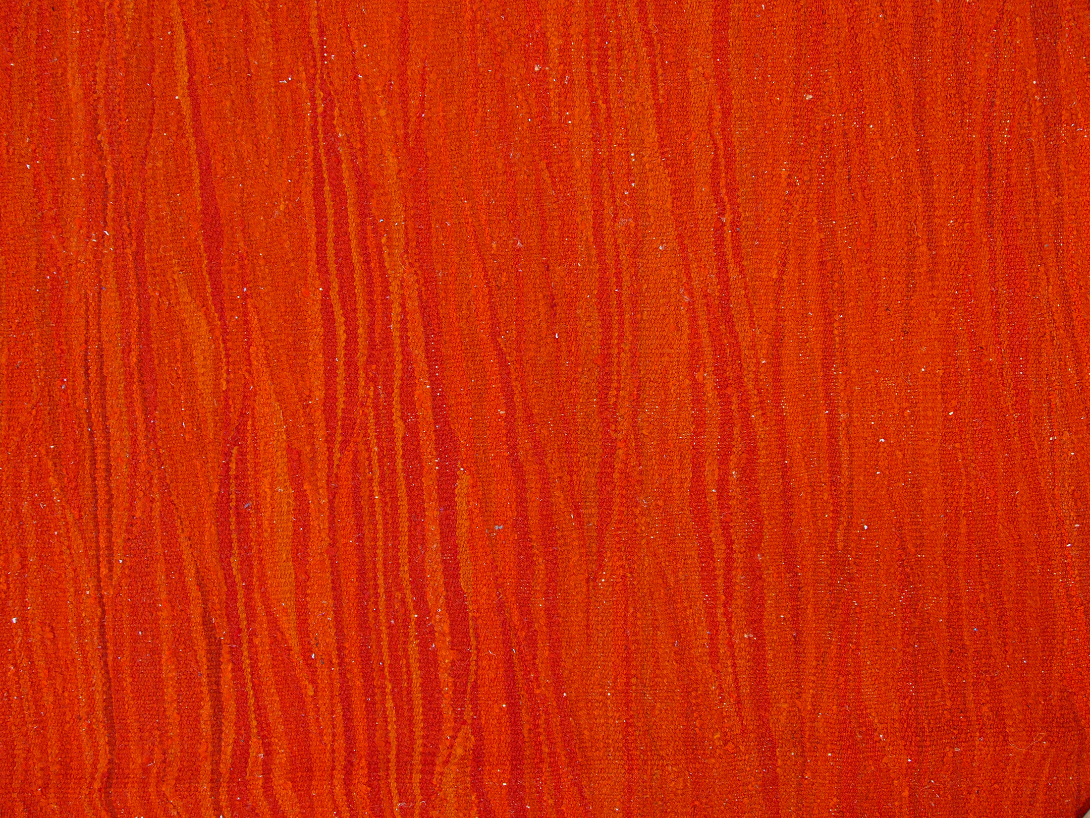 orange red barré solid colored kilim