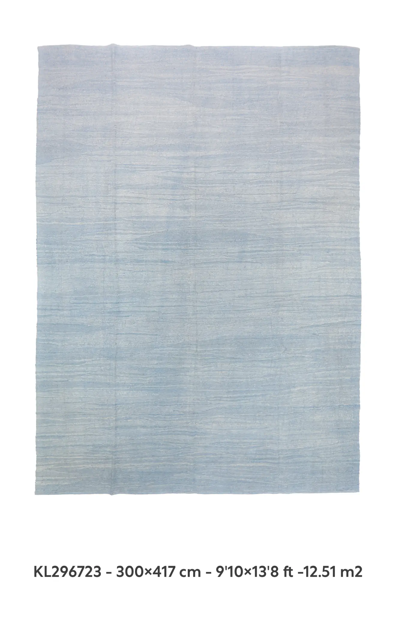 sky blue solid colored indigo kilim rug