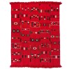 vibrant red color vintage anatolian kilim rug