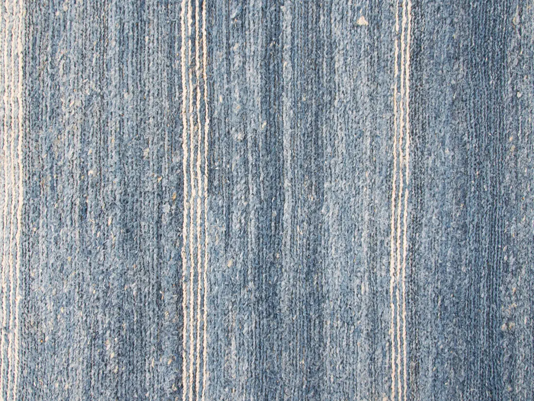 blue indigo striped large soumak rug
