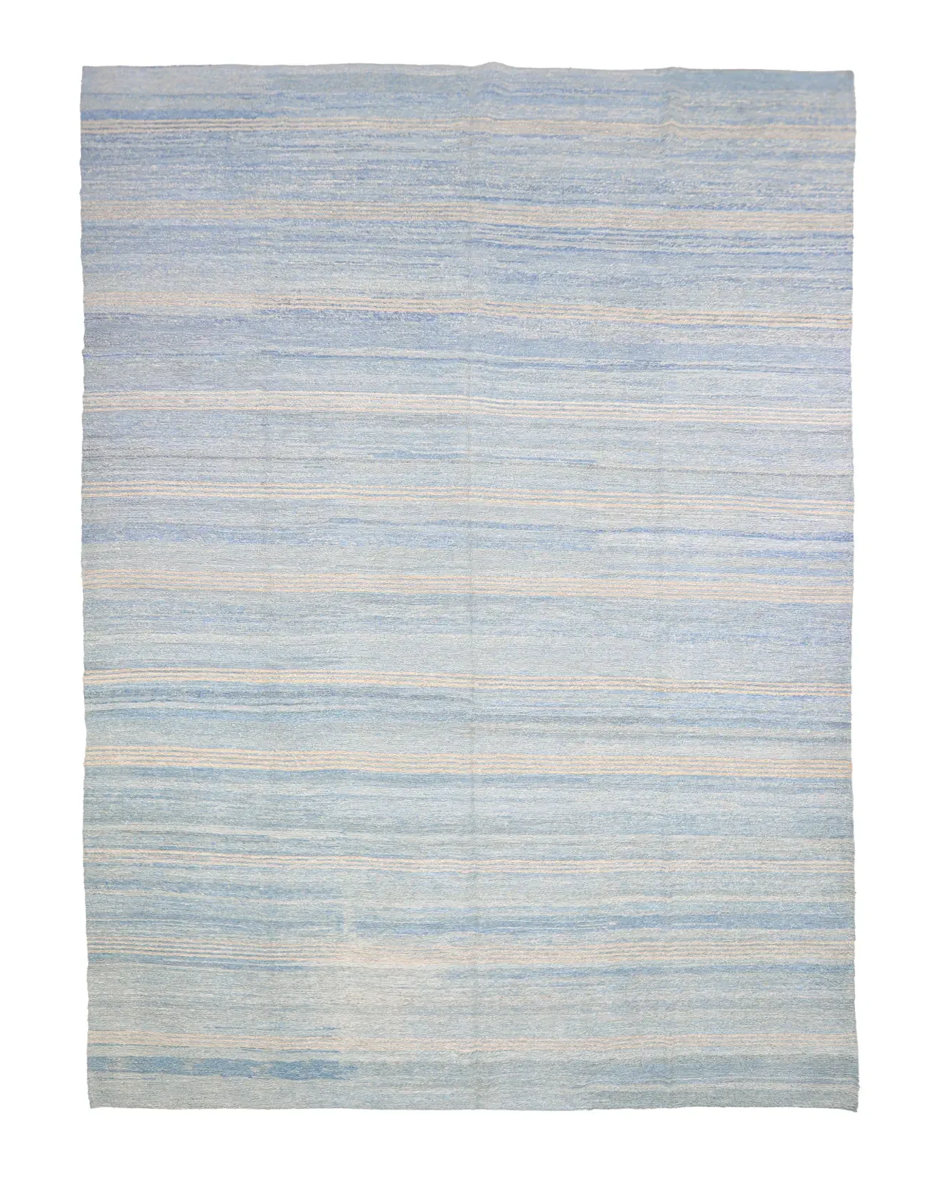 Handwoven Large Soumak Rug Blue stripes