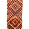 checkered diamond pattern, multi color vintage tulu rug