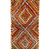 checkered diamond pattern, multi color vintage tulu rug