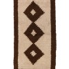 Brown, beige tone framed, high pile, , diamond pattern tulu rug