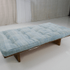 Handmade Hemp Floor Cushion, Blissful Blue Comfort | 39x78 in - 100x200 cm | YM002 2 handmade hemp blue floor cushion