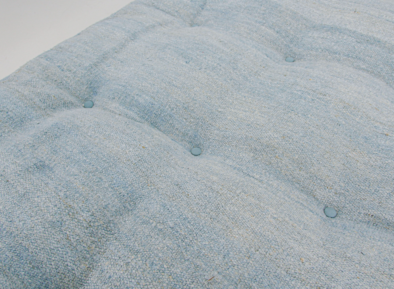 Handmade Hemp Floor Cushion, Blissful Blue Comfort | 39x78 in - 100x200 cm | YM002 9 handmade hemp blue floor cushion
