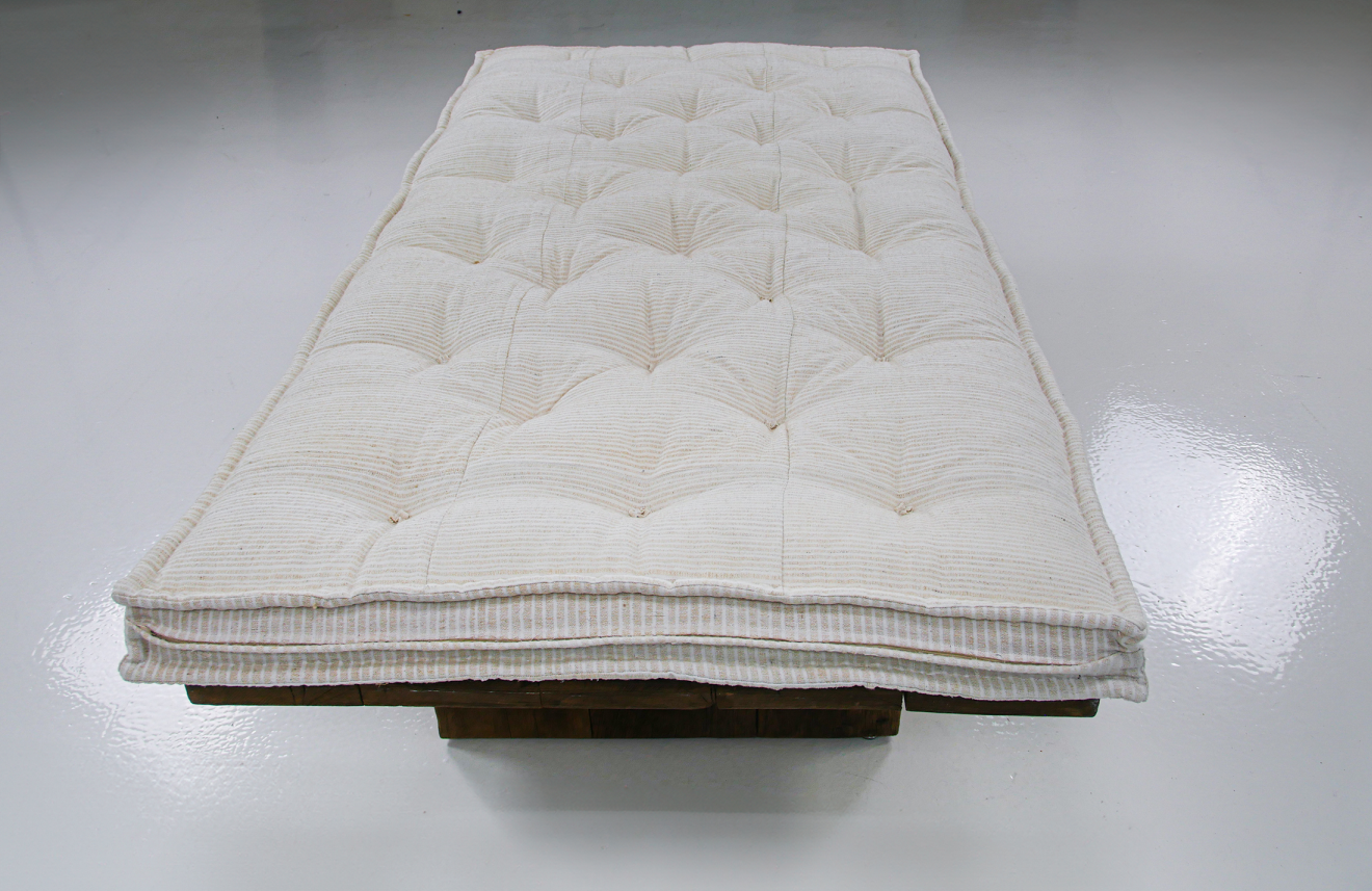 Handmade Cotton Floor Cushion - 40x80in | 100x200cm apx | YM003 8 white cotton floor cushion daybed
