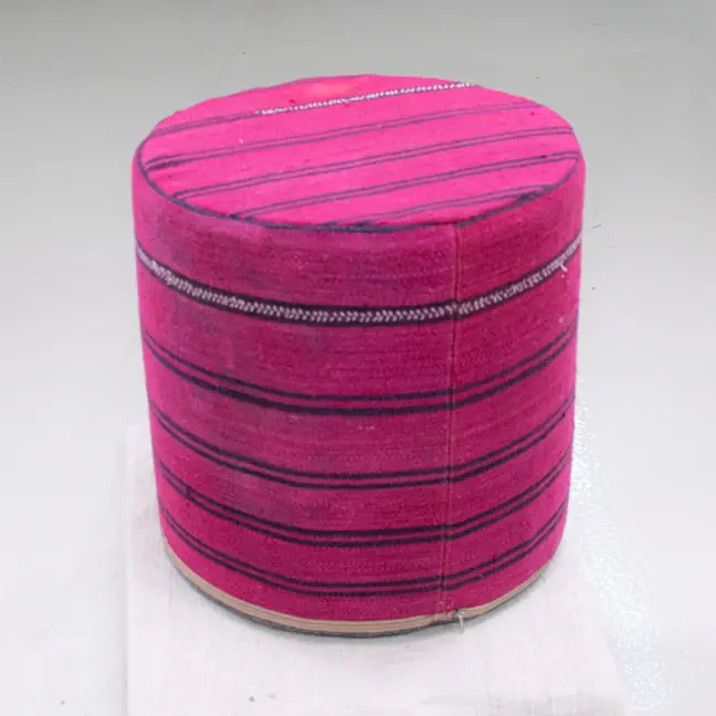 handmade anatolian vintage kilim pouf