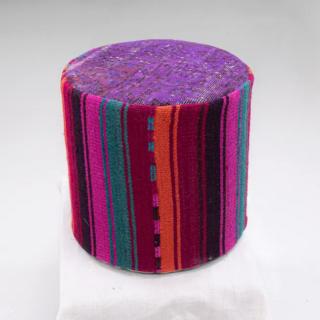 handmade anatolian vintage kilim pouf