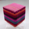 Vintage Handwoven Kilim Pouf Ottoman Authentic Handmade Design | 18x18x18 in - 45x45x45 cm | CUP009 2 handmade kilim pouf ottoman