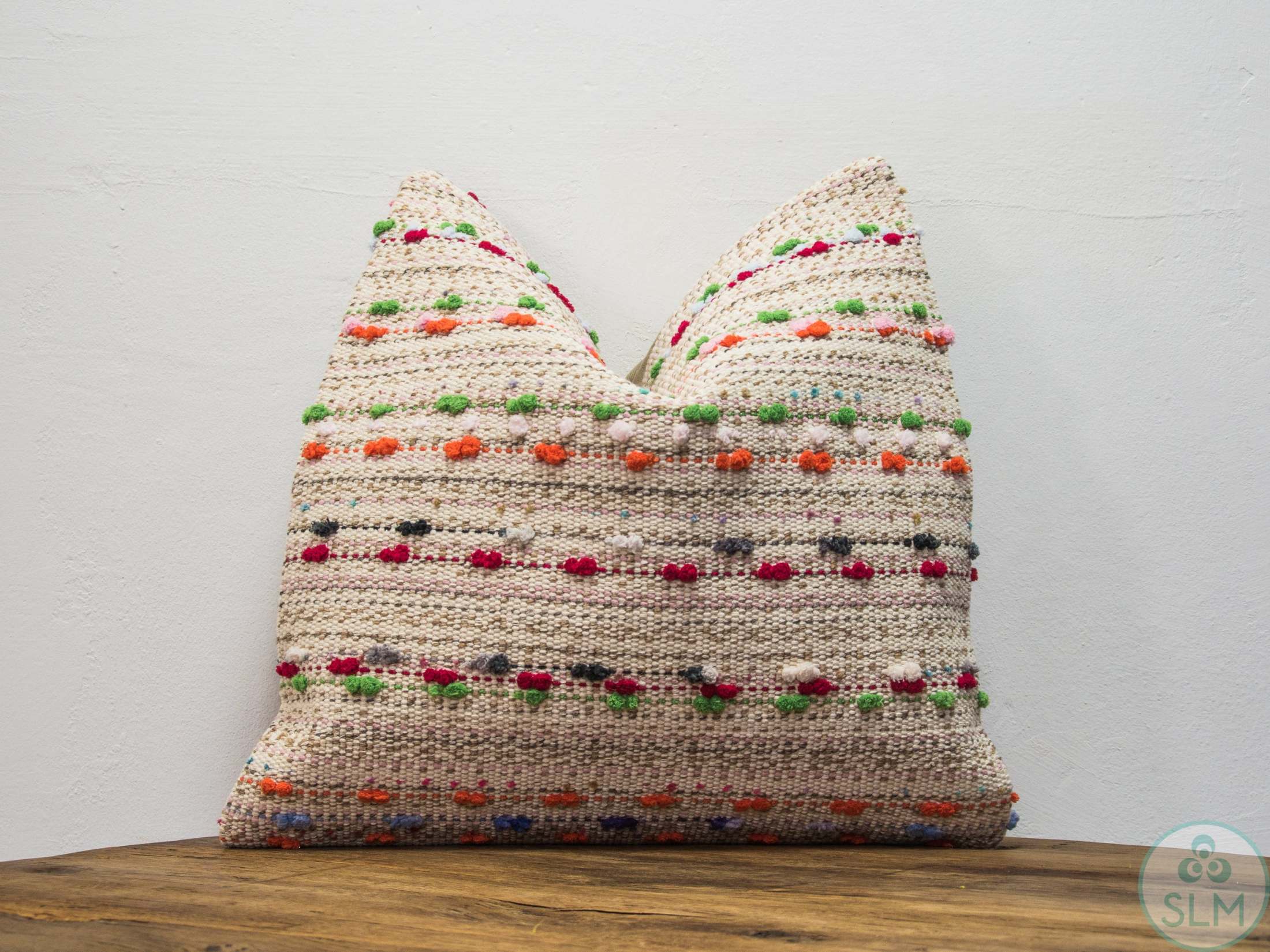 Handmade hemp cotton jutte throw pillow cover