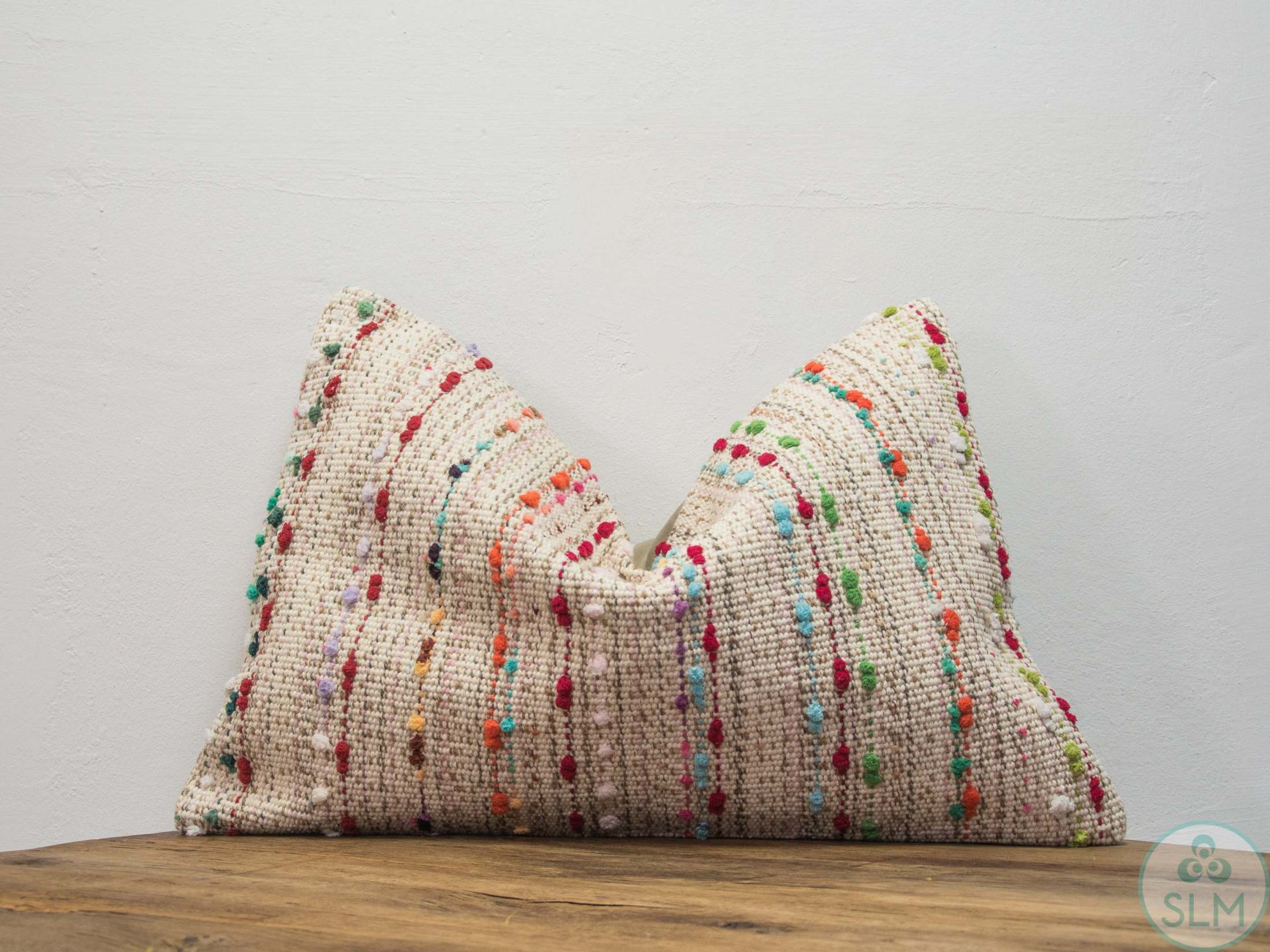 Handmade hemp cotton jutte throw pillow cover