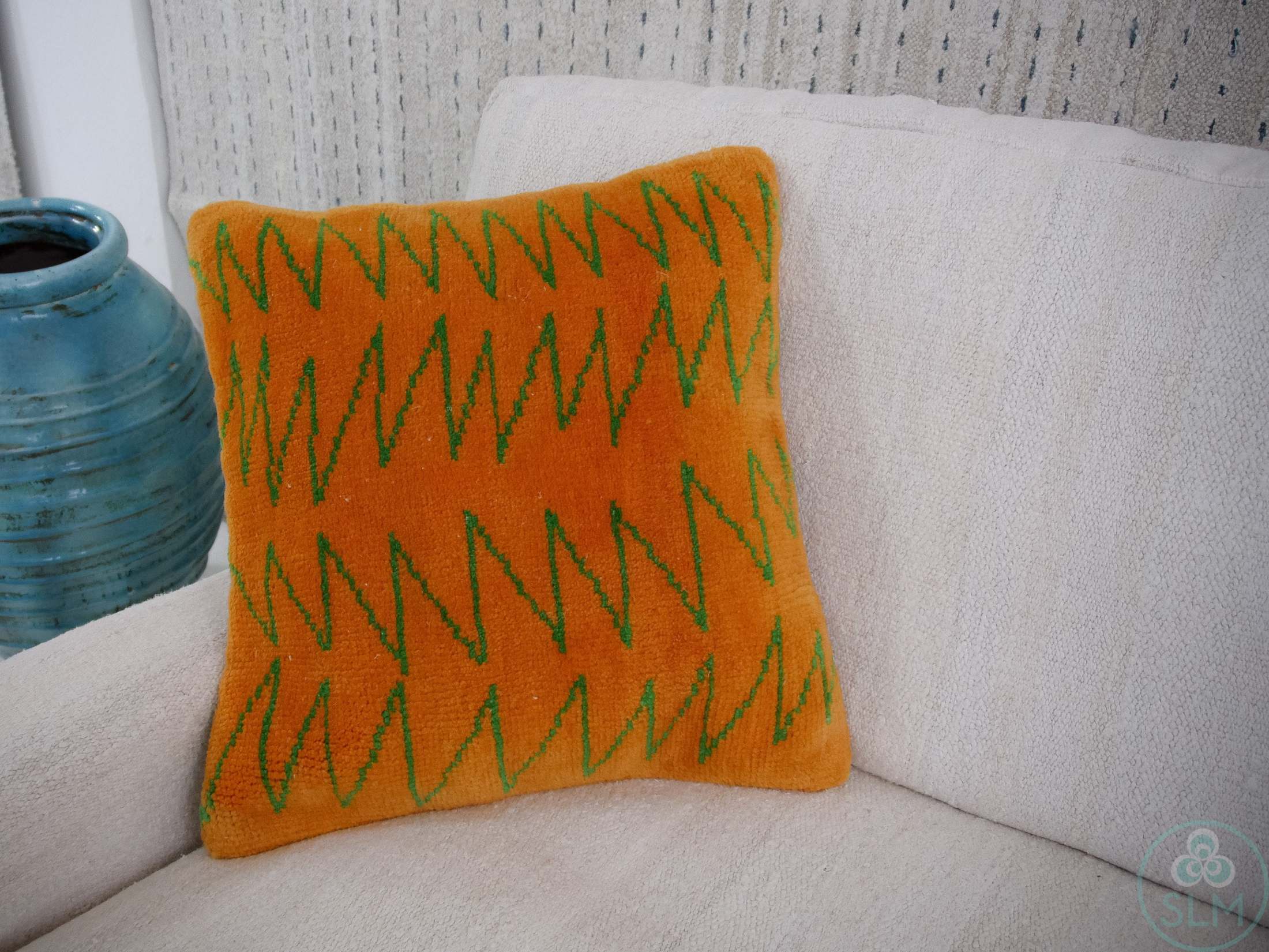 Handmade hemp cotton jutte throw pillow cover