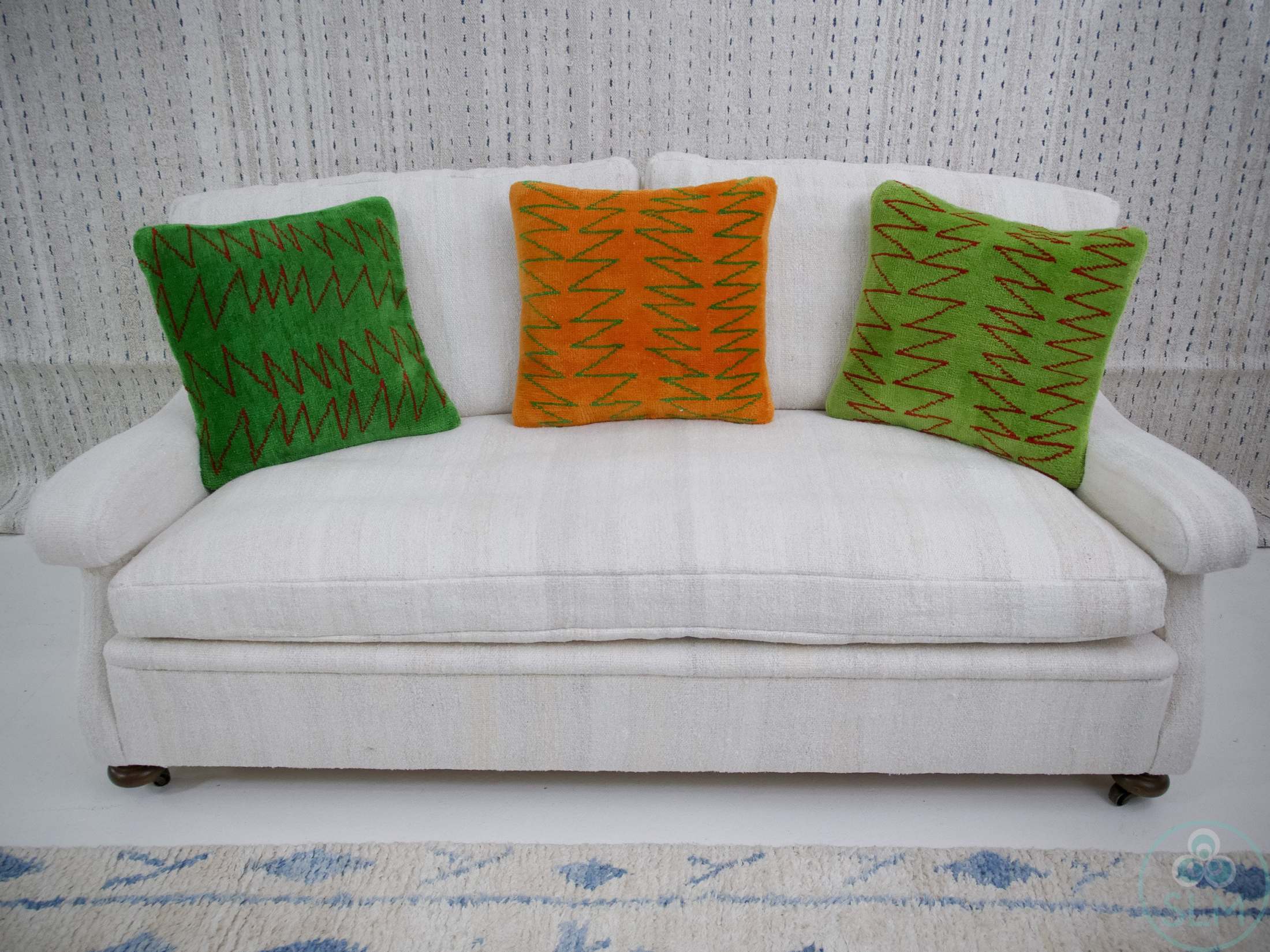 Handmade hemp cotton jutte throw pillow cover