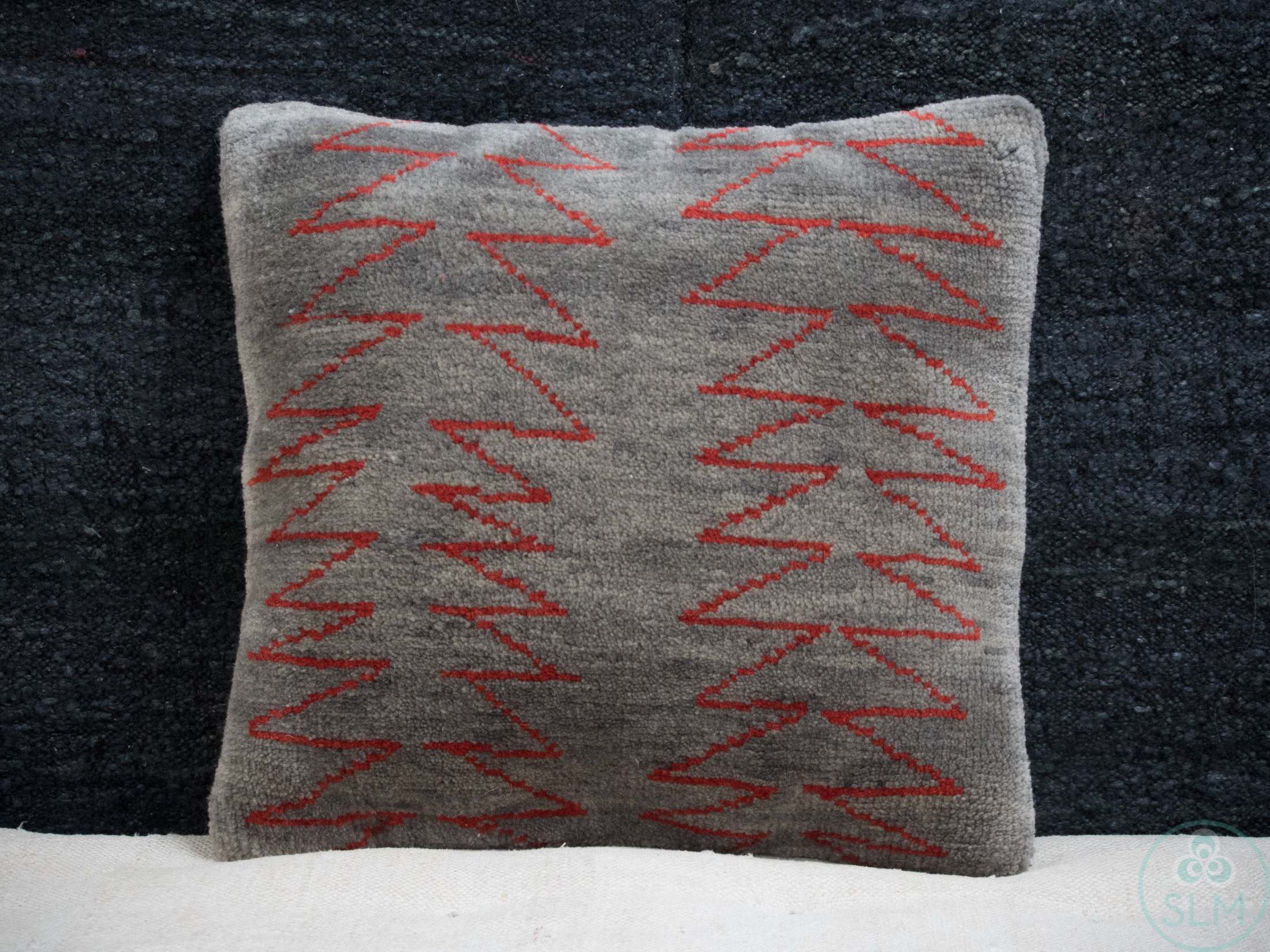 Chevron Pattern Wool Pillow Handmade hemp cotton jutte throw pillow cover