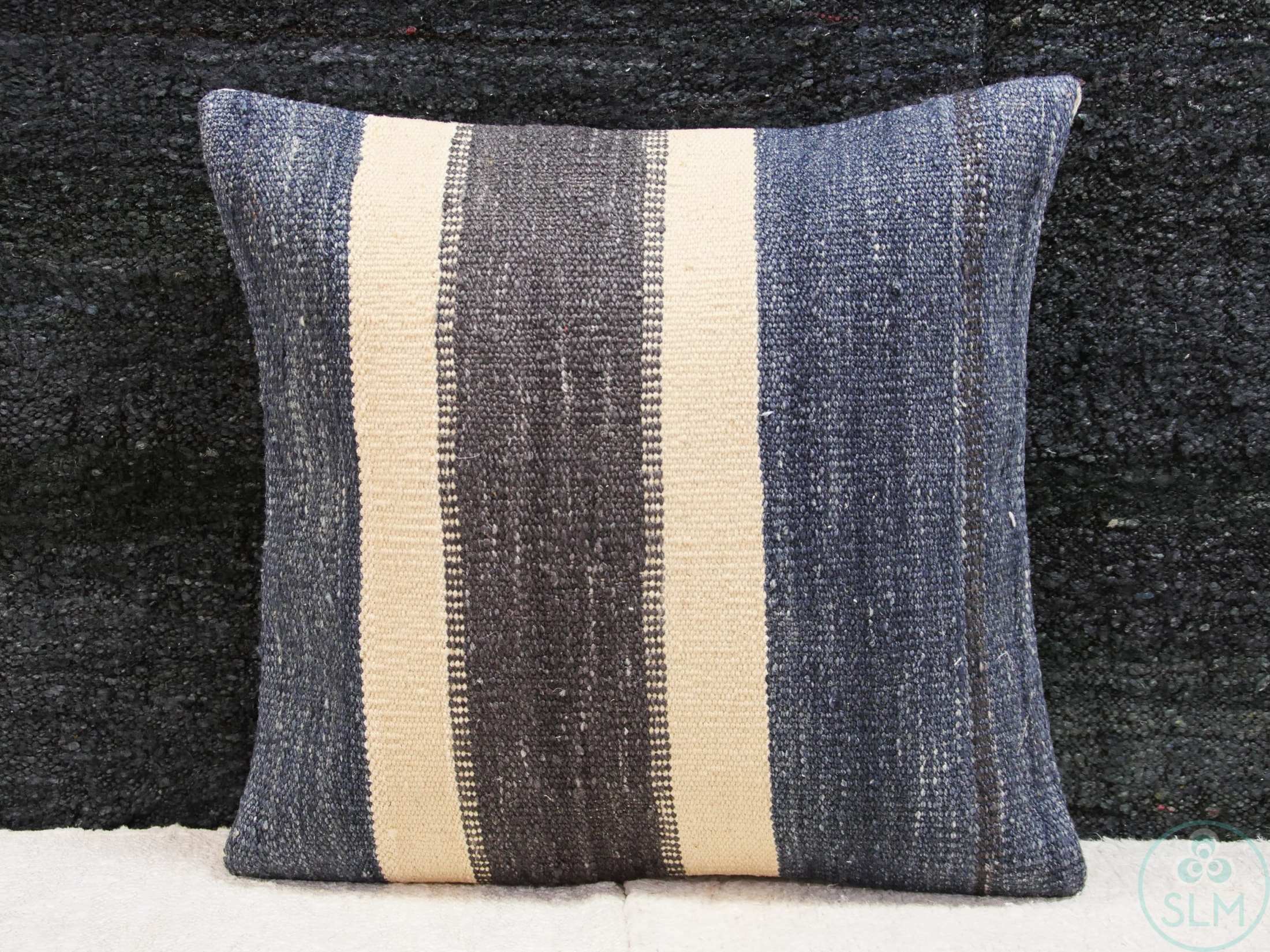 Handmade hemp cotton jutte throw pillow cover