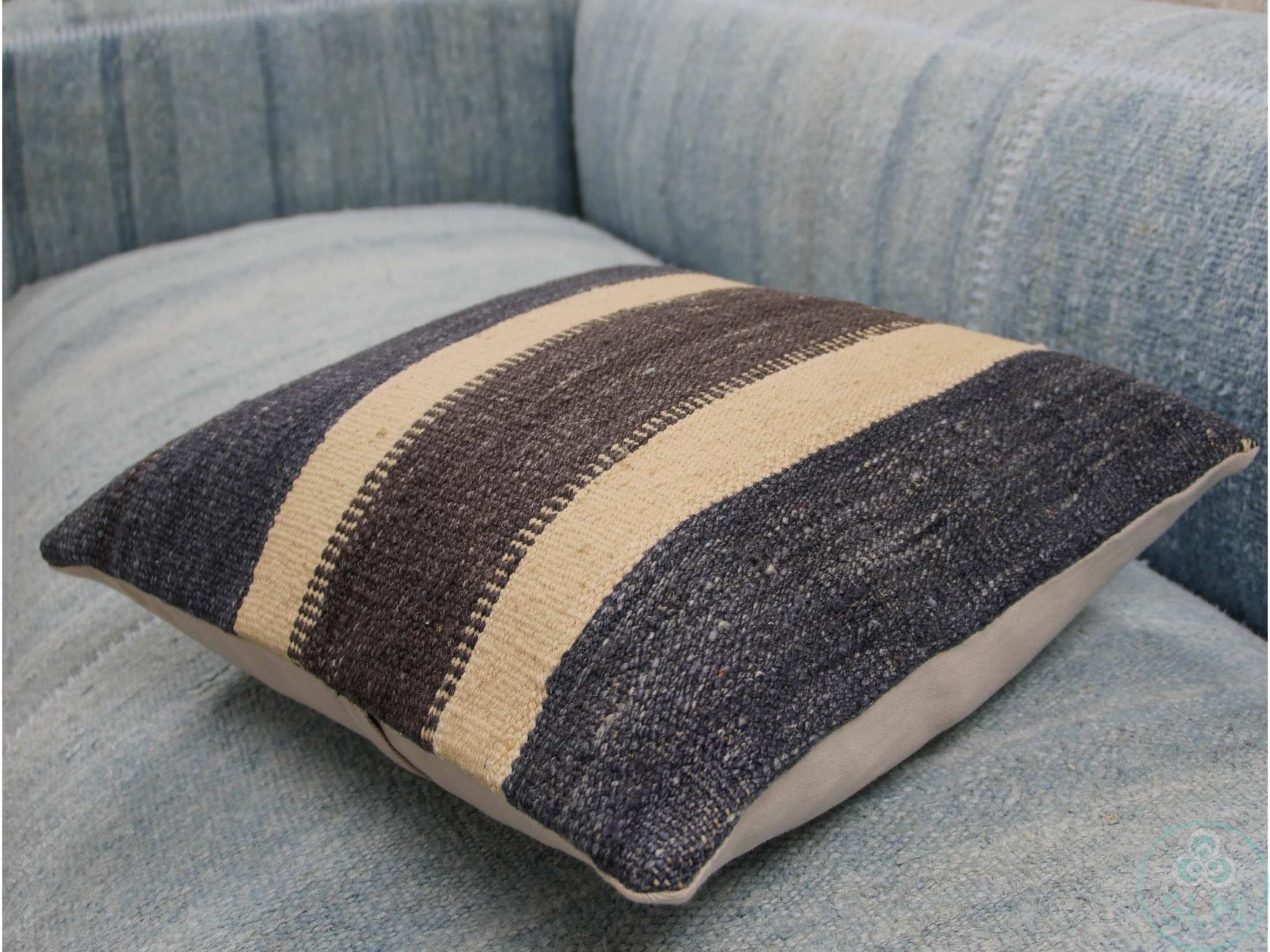 Handmade hemp cotton jutte throw pillow cover