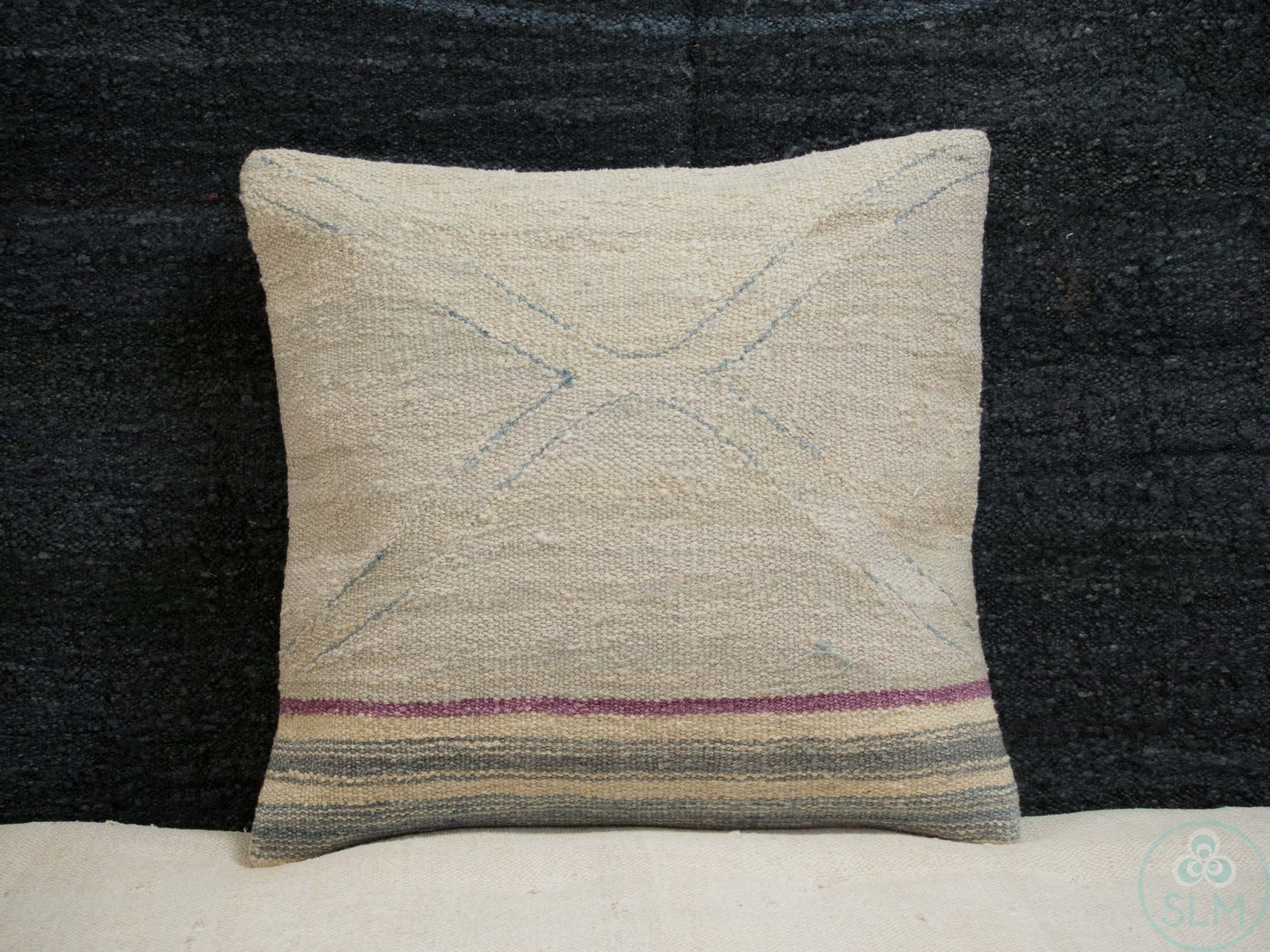 Handmade hemp cotton jutte throw pillow cover