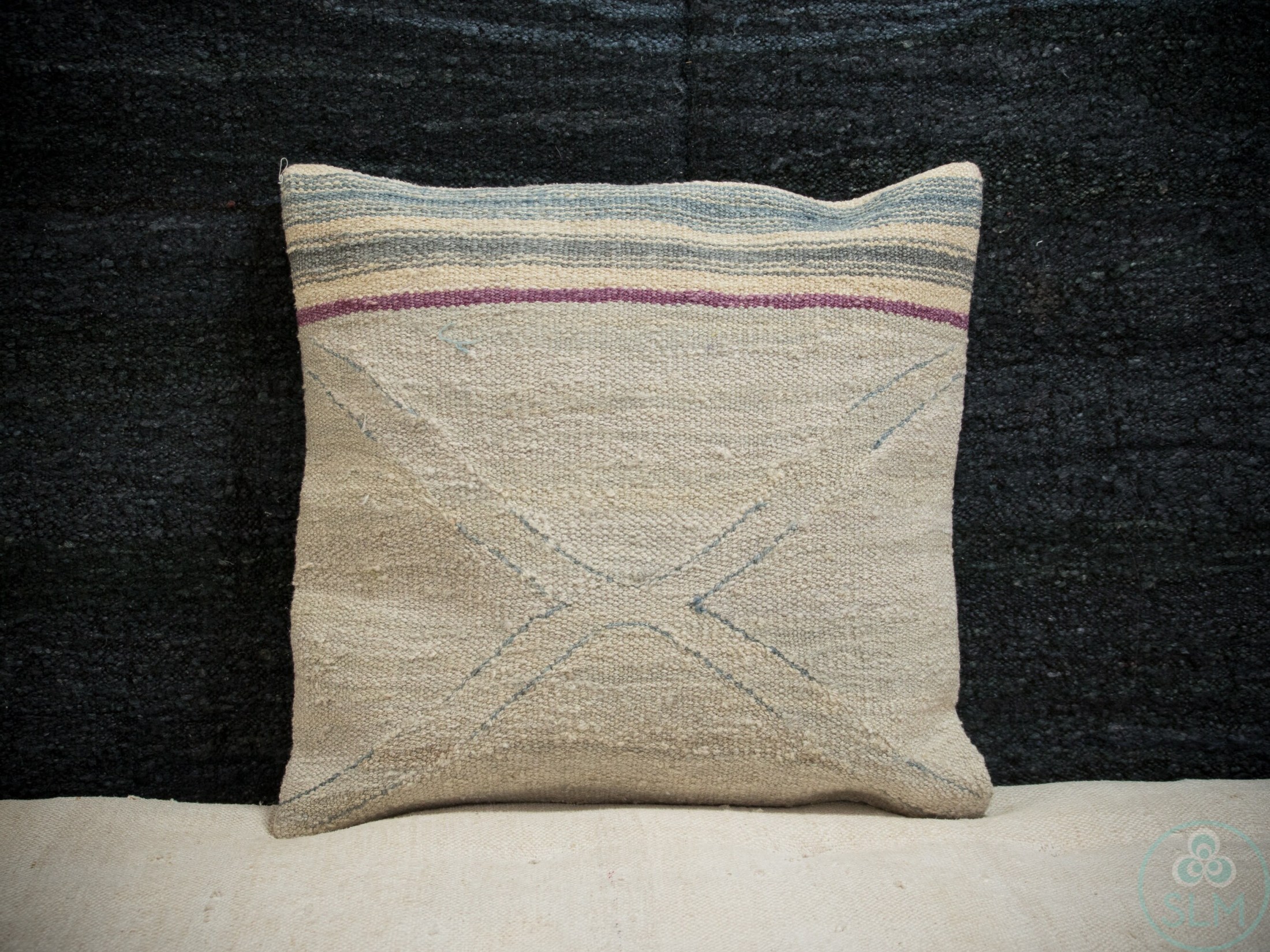 Handmade hemp cotton jutte throw pillow cover
