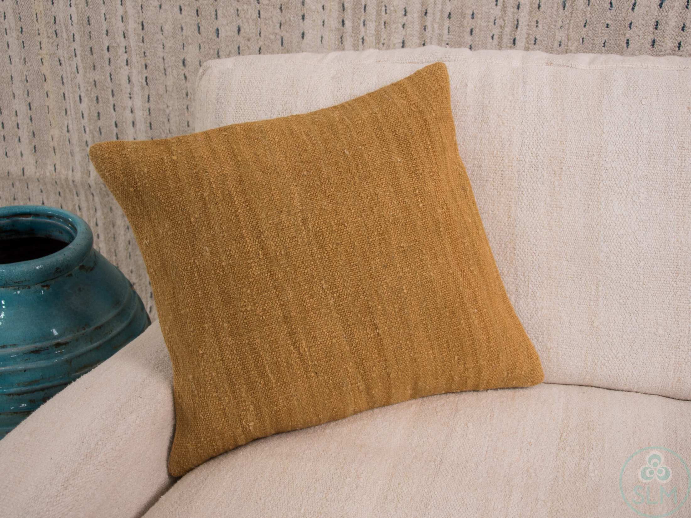 Orange Yellow Mustard Color Kilim Pillow Case 20x20 Handmade Cotton Cover 13 Handmade hemp cotton jutte throw pillow cover