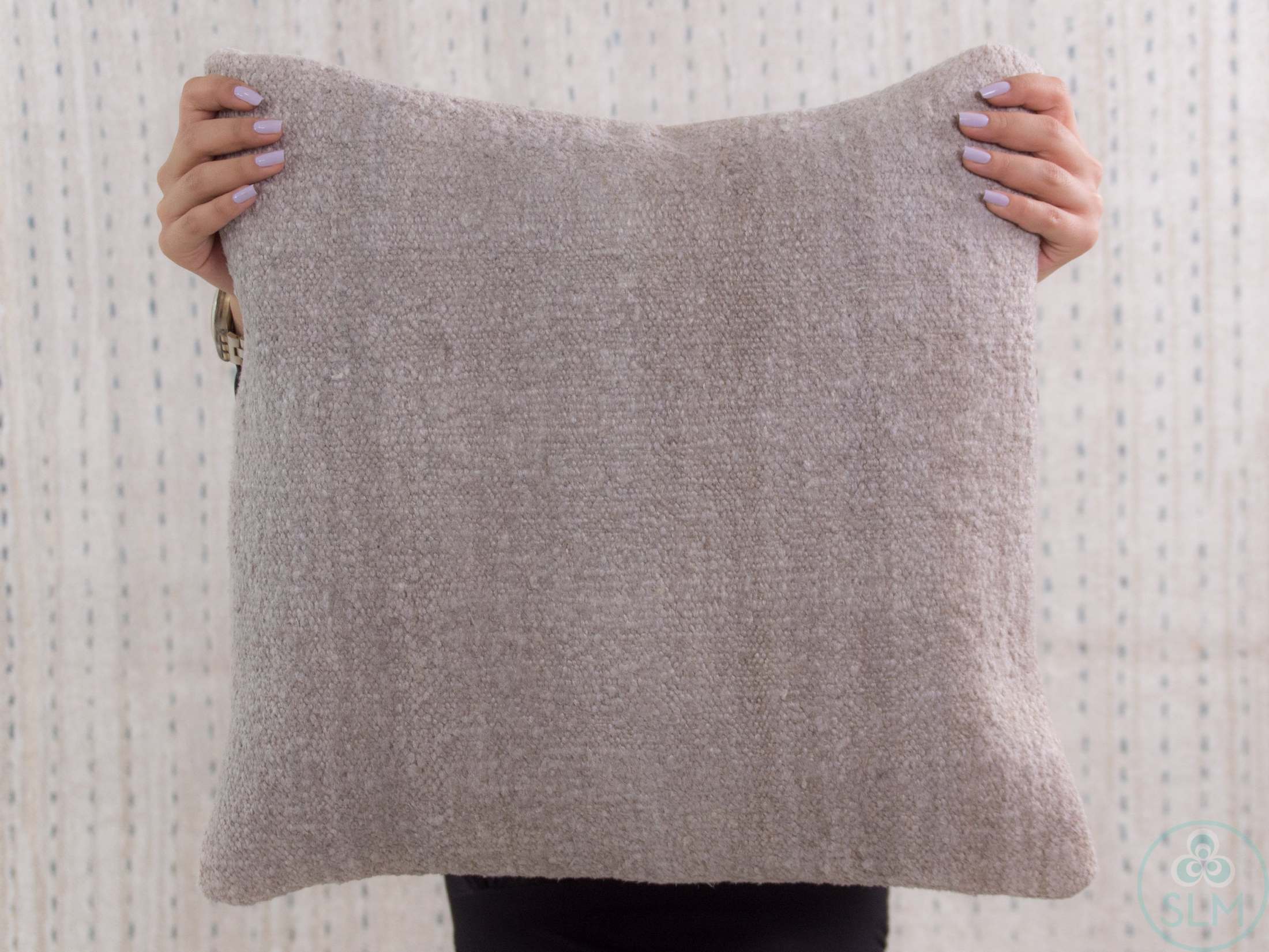 Handmade hemp cotton jutte throw pillow cover